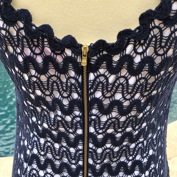 Lilly Pulitzer True Lonnie Navy Ric Rac Lace Dress - Picture 5 of 6